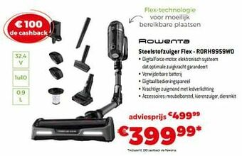 Exellent Rowenta steelstofzuiger flex - rorh9959wo aanbieding