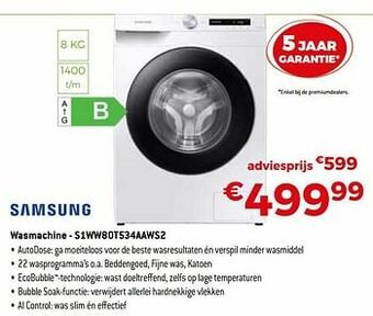 Exellent Samsung wasmachine - s1ww80t534aaws2 aanbieding