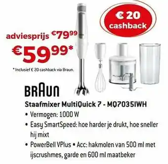Exellent Braun staafmixer multiquick 7 - mq7035iwh aanbieding