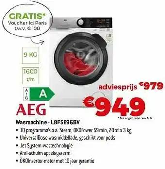 Exellent Aeg wasmachine - l8fse96bv aanbieding