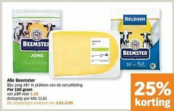 Albert Heijn Beemster jong 48+ in plakken van de versafdeling aanbieding
