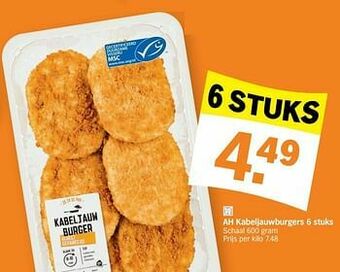 Albert Heijn Ah kabeljauwburgers aanbieding