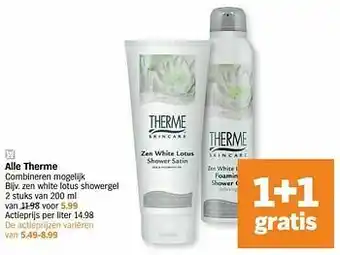 Albert Heijn Zen white lotus showergel aanbieding