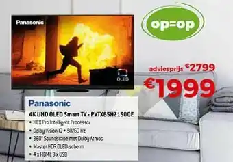 Exellent Panasonic 4k uhd oled smart tv - pvtx65hz1500e aanbieding