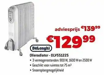 Exellent Delonghi olieradiator - dlv551225 aanbieding