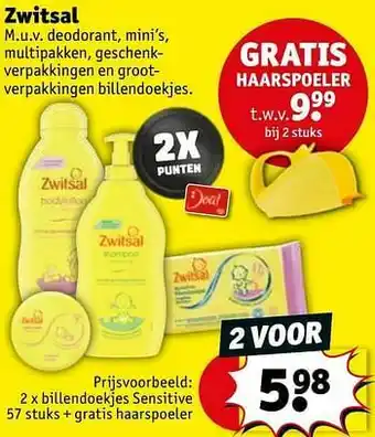 Kruidvat Billendoekjes sensitive + gratis haarspoeler aanbieding
