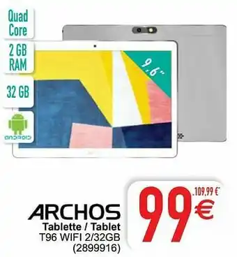 Cora Archos tablette - tablet t96 wifi 2-32gb aanbieding