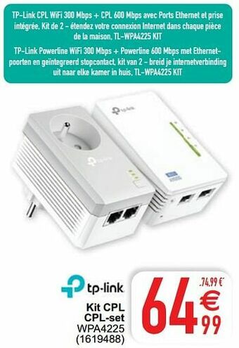 Cora Tp-link kit cpl cpl-set wpa4225 aanbieding