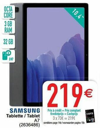 Cora Samsung tablette - tablet a7 aanbieding