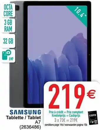 Cora Samsung tablette - tablet a7 aanbieding