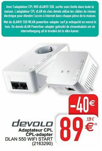 Cora Adaptateur cpl cpl-adapter dlan 550 wifi start aanbieding