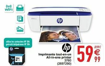 Cora Hp imprimante tout-en-un all-in-one printer 3760 aanbieding