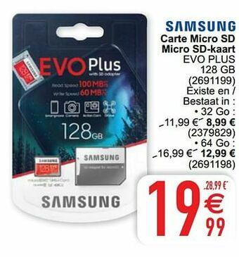 Cora Carte micro sd micro sd-kaart evo plus 128 gb aanbieding
