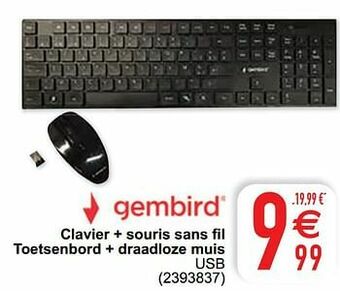 Cora Clavier + souris sans fil toetsenbord + draadloze muis usb aanbieding
