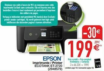 Cora Epson imprimante - printer ecotank et-2720 aanbieding