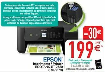 Cora Epson imprimante - printer ecotank et-2720 aanbieding