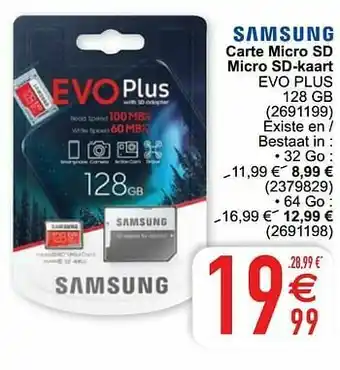 Cora Carte micro sd micro sd-kaart evo plus 128 gb aanbieding