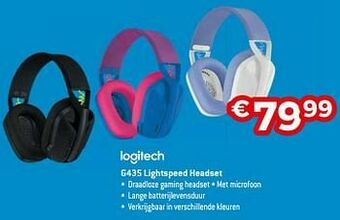 Exellent Logitech g435 lightspeed headset aanbieding