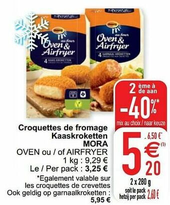 Cora Croquettes de fromage kaaskroketten mora aanbieding