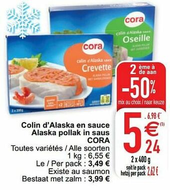 Colin d’alaska en sauce alaska pollak in saus cora