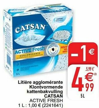 Cora Litière agglomérante klontvormende kattenbakvulling catsan active fresh aanbieding