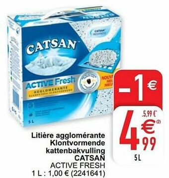 Cora Litière agglomérante klontvormende kattenbakvulling catsan active fresh aanbieding
