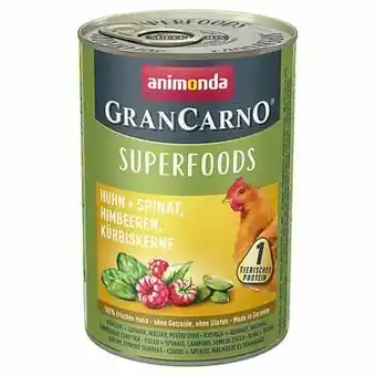 Zooplus 6x400g Adult Superfoods Lam + Amaranth, Cranberry´s, Zalmolie Animonda GranCarno Hondenvoer aanbieding