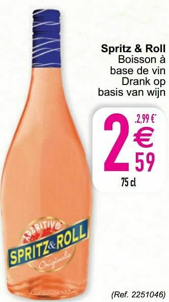 Cora Spritz + roll boisson à base de vin drank op basis van wijn aanbieding