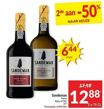 Intermarché Sandeman porto ruby of wit aanbieding