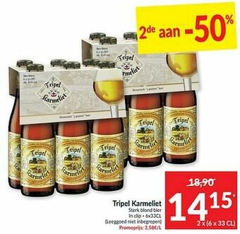 Intermarché Tripel karmeliet sterk blond bier aanbieding