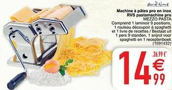 Cora Machine à pâtes pro en inox rvs pastamachine pro mezzo pasta aanbieding