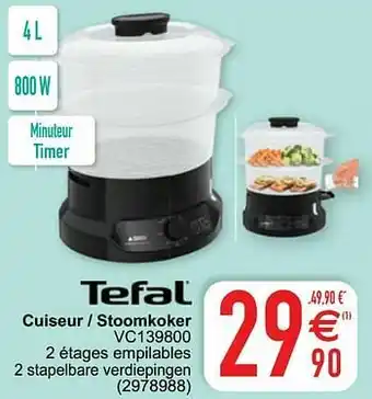 Cora Tefal cuiseur - stoomkoker vc139800 aanbieding