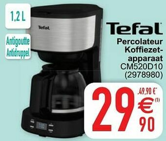 Cora Tefal percolateur koffiezetapparaat cm520d10 aanbieding