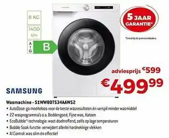 Exellent Samsung wasmachine - s1ww80t534aaws2 aanbieding