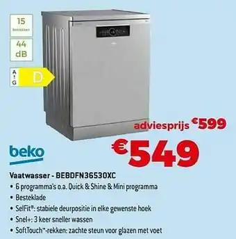 Exellent Beko vaatwasser - bebdfn36530xc aanbieding