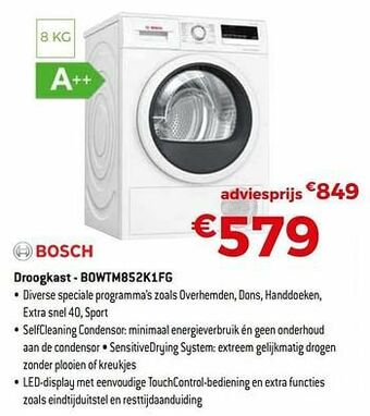 Exellent Bosch droogkast - bowtm852k1fg aanbieding