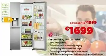 Exellent Lg koelkast side by side- lggsjv71pzte aanbieding