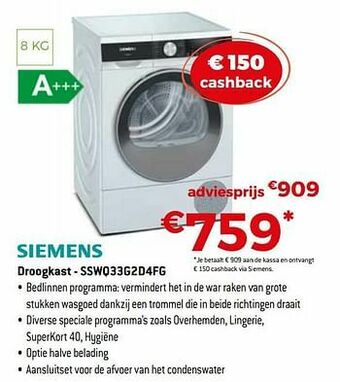 Exellent Siemens droogkast - sswq33g2d4fg aanbieding