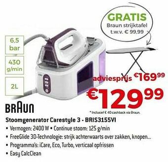 Exellent Braun stoomgenerator carestyle 3 - bris3155vi aanbieding