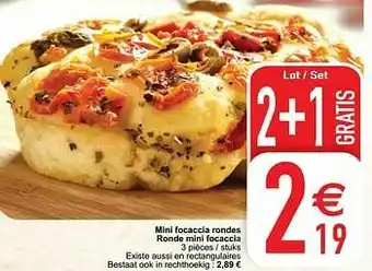 Cora Mini focaccia rondes ronde mini focaccia aanbieding