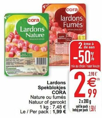Cora Lardons spekblokjes cora aanbieding