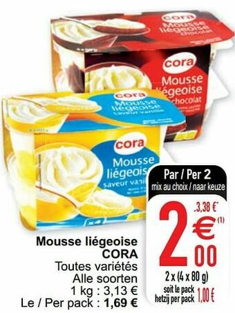 Cora Mousse liégeoise cora aanbieding
