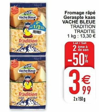 Cora Fromage râpé geraspte kaas vache bleue aanbieding