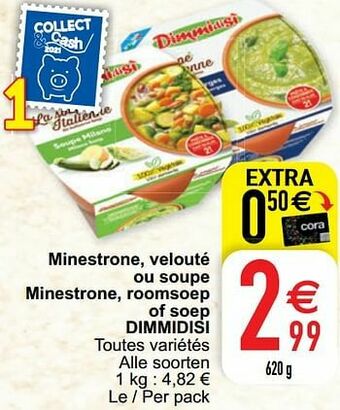 Cora Minestrone, velouté ou soupe minestrone, roomsoep of soep dimmidisi aanbieding