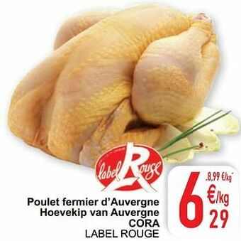 Cora Poulet fermier d’auvergne hoevekip van auvergne cora label rouge aanbieding