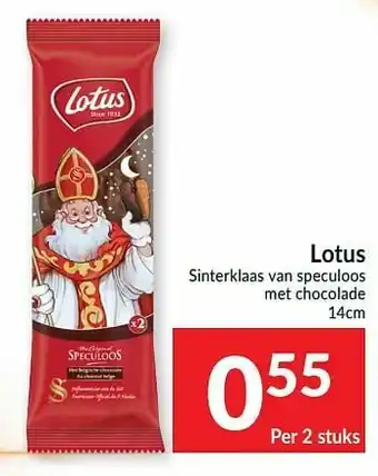 Intermarché Lotus sinterklaas van speculoos met chocolade aanbieding