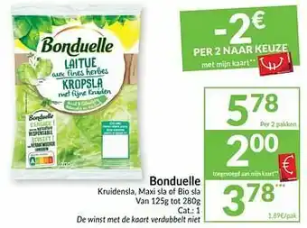 Intermarché Bonduelle kruidensla maxi sla of bio sla aanbieding