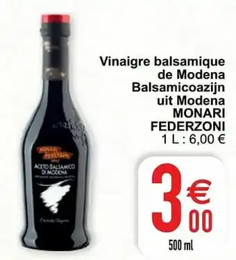 Cora Vinaigre balsamique de modena balsamicoazijn uit modena monari federzoni aanbieding