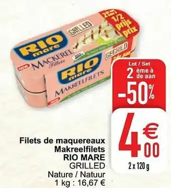 Cora Filets de maquereaux makreelfilets rio mare grilled aanbieding