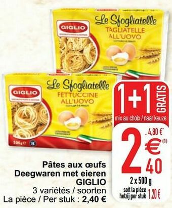 Cora Pâtes aux oeufs deegwaren met eieren giglio aanbieding
